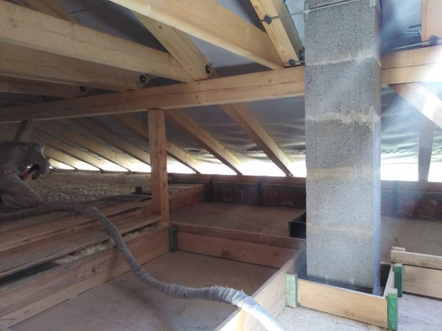 Zateplení betonového stropu bungalovu v obci Kouty